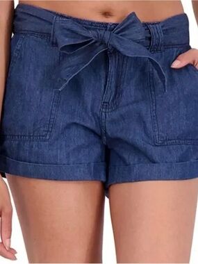 Banana Republic Dark Classic Indigo Blue Tie-Waist Denim Shorts